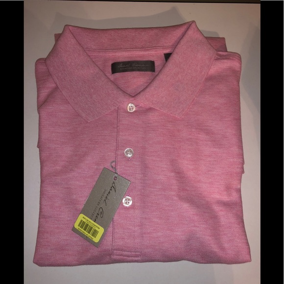 NWT DANIEL CREMIEUX Heather Pink Short Sleeve Polo Shirt - Picture 7 of 8